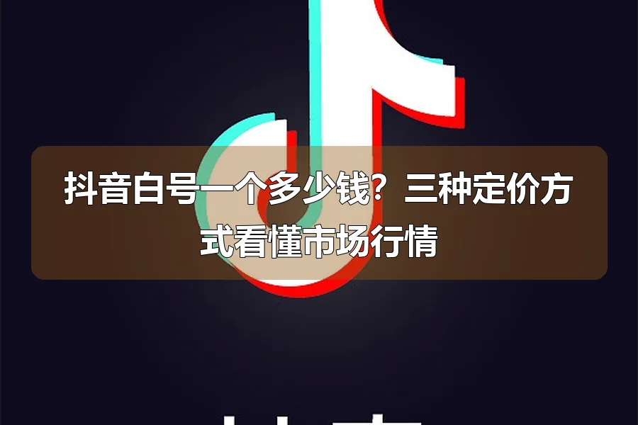 抖音白号一个多少钱？三种定价方式看懂市场行情