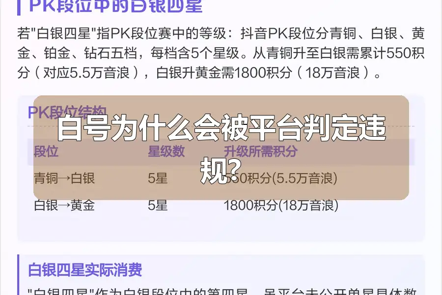 白号为什么会被平台判定违规?
